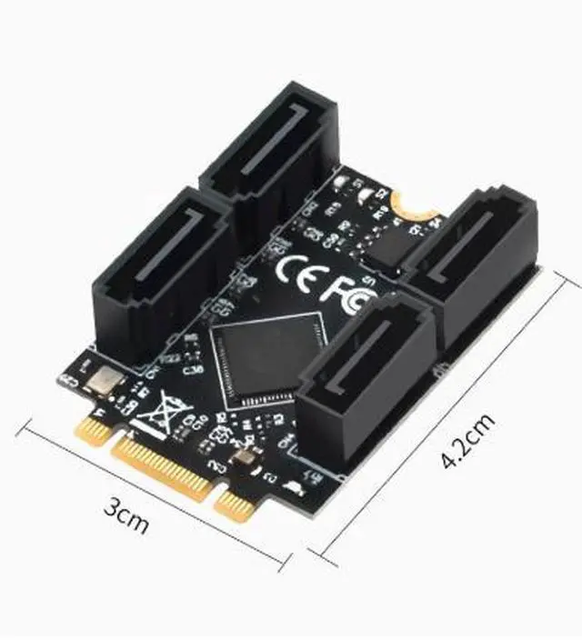 Alt view image 4 of 4 - M.2 B+M Key to 4-port SATA 3.0 6Gbps driver-free installation supporting Feiyang Qunhui Shengteng SSD interface