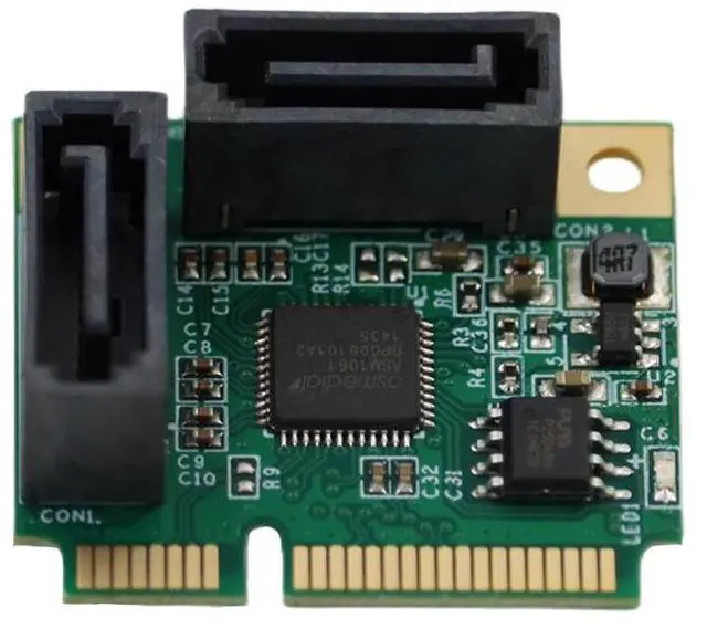 Main image of MINI PCI-E 2-Port Disk Array Card RAID 0/1 Hybrid SATA 3.0 Expansion SSD Adapter Card SATA