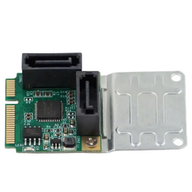 Alt view image 3 of 4 - MINI PCI-E 2-Port Disk Array Card RAID 0/1 Hybrid SATA 3.0 Expansion SSD Adapter Card SATA