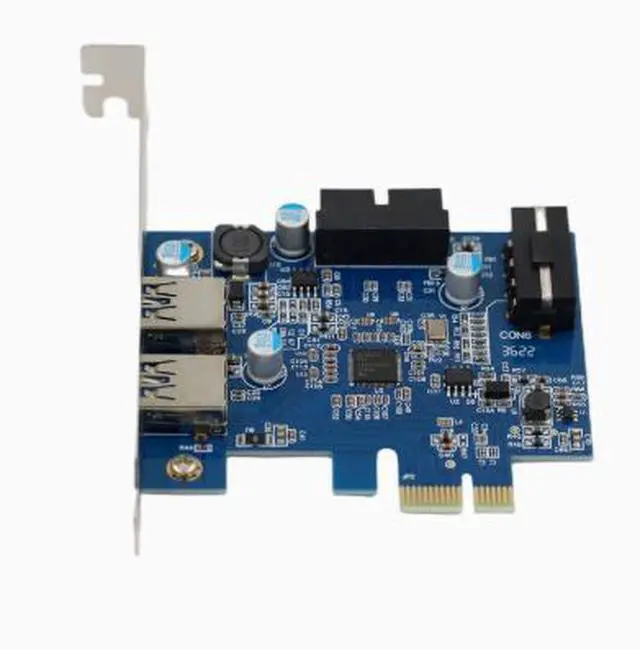 Alt view image 3 of 3 - Desktop PC PCI-E to Dual-Port USB 3.0 + 20-pin Expansion Card NEC Adapter Card