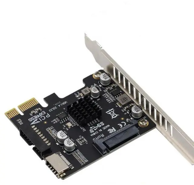 Alt view image 2 of 4 - PCIe to USB3 TYPE-E TYPE-C Front USB3.0 19/20 Pin Expansion Card PCIE 1X Adapter Card