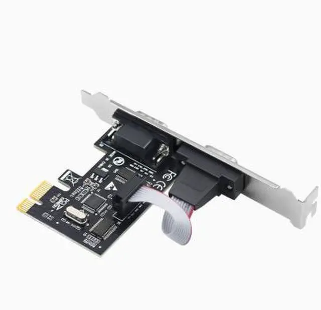 Alt view image 2 of 4 - Desktop PCIE to RS232 serial port card, 2-port PCIE to 232 serial port expansion card, 9-pin COM port adapter card