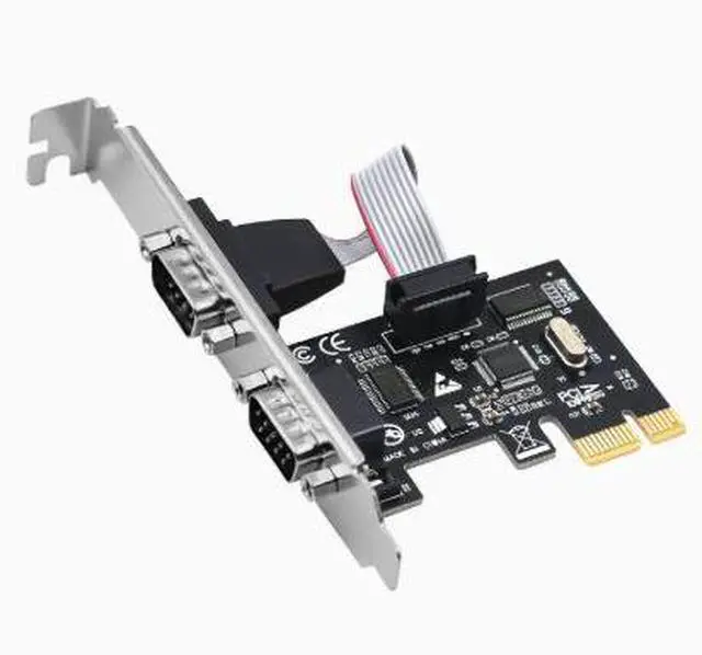 Main image of Desktop PCIE to RS232 serial port card, 2-port PCIE to 232 serial port expansion card, 9-pin COM port adapter card