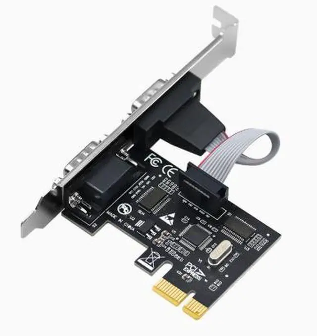 Alt view image 4 of 4 - Desktop PCIE to RS232 serial port card, 2-port PCIE to 232 serial port expansion card, 9-pin COM port adapter card