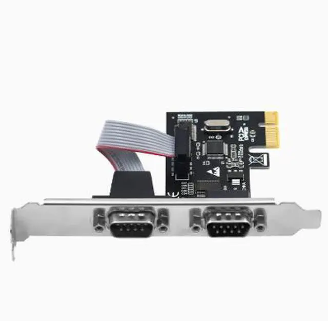 Alt view image 3 of 4 - Desktop PCIE to RS232 serial port card, 2-port PCIE to 232 serial port expansion card, 9-pin COM port adapter card