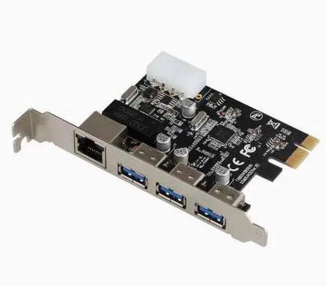Main image of Desktop computer PCIe Gigabit network card - PCIe to RJ45 network port + USB 3.0 expansion card adapter