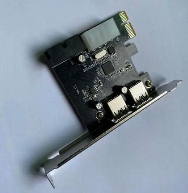 Alt view image 5 of 5 - Desktop computer motherboard USB 3.0 expansion card, 20-pin front interface, PCI-e to USB 3.0 expansion card