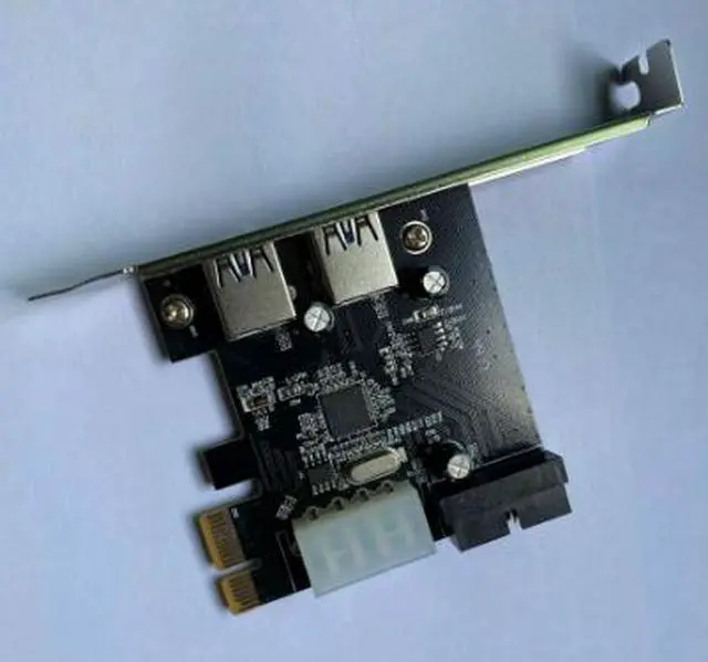 Alt view image 3 of 5 - Desktop computer motherboard USB 3.0 expansion card, 20-pin front interface, PCI-e to USB 3.0 expansion card
