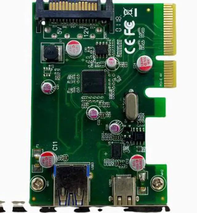 Alt view image 3 of 4 - PCIE to TypeC3.1 + USB3.1 Expansion Card for Desktop Computers - PCI-E Adapter - Manufacturer Direct Supply - ASM1142
