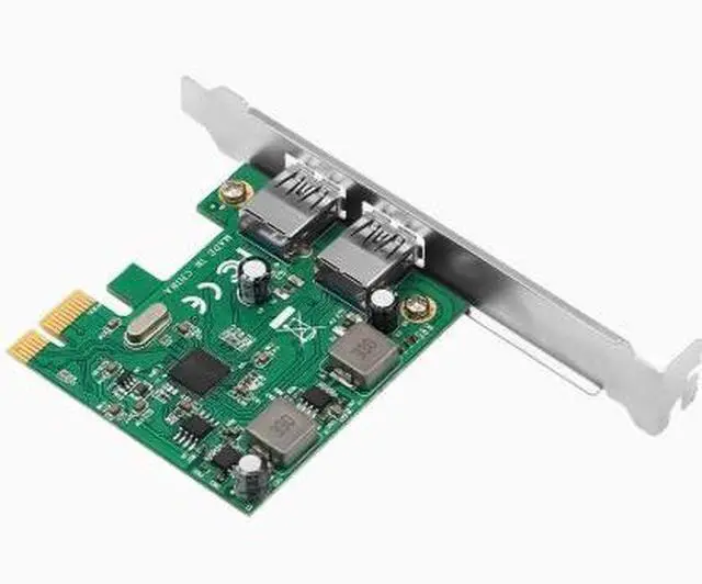 Alt view image 2 of 4 - PCI-E to Dual-Port USB 3.0 Expansion Card for Desktop Computers with Built-in Independent Power Supply and Support for Small Case ASM1042