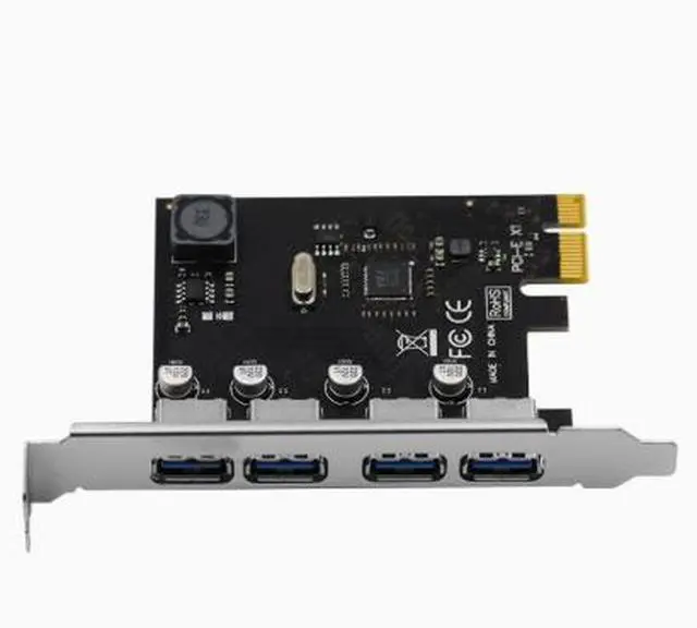 Alt view image 2 of 4 - PCI-E 3.0 USB expansion card with built-in desktop adapter 4-port PCIe to USB without power supply