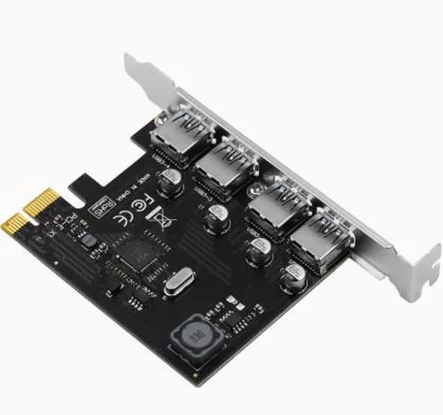Alt view image 3 of 4 - PCI-E 3.0 USB expansion card with built-in desktop adapter 4-port PCIe to USB without power supply