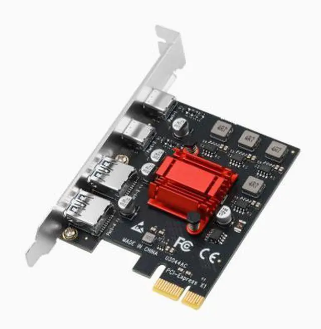 Alt view image 2 of 4 - Desktop PCI-E to USB 3.0 power-free expansion card with 4 ports, 2A + 2C independent power supply, supports fast charging and adapter conversion