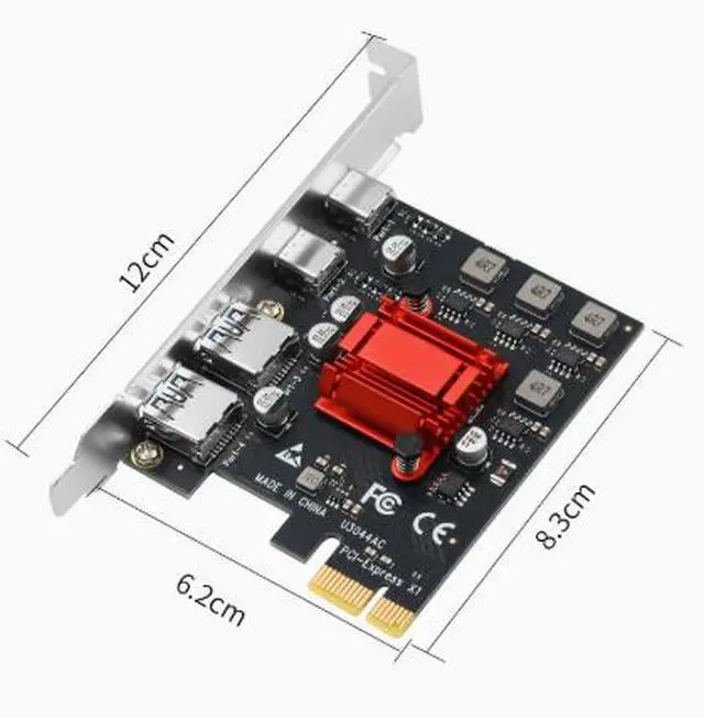 Alt view image 3 of 4 - Desktop PCI-E to USB 3.0 power-free expansion card with 4 ports, 2A + 2C independent power supply, supports fast charging and adapter conversion