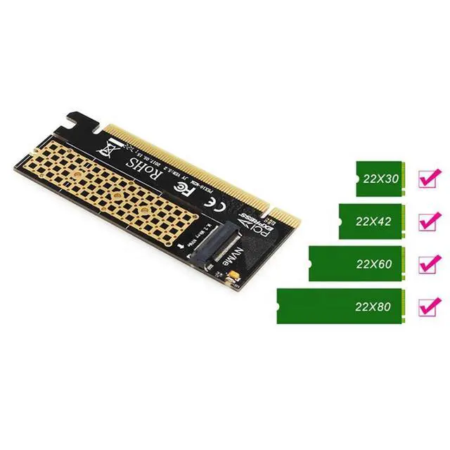 Alt view image 3 of 3 - MX16 PCIE 3.0 m.2 NVME Full-Speed Expansion Adapter M-Key PCI-E X4