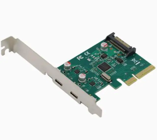 Alt view image 2 of 4 - PCIe to USB 3.1 Type-C High-Speed Expansion Card 2-Port ASM1142 10G Rate SATA Power Supply
