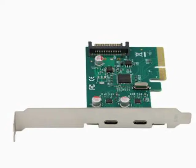 Alt view image 3 of 4 - PCIe to USB 3.1 Type-C High-Speed Expansion Card 2-Port ASM1142 10G Rate SATA Power Supply