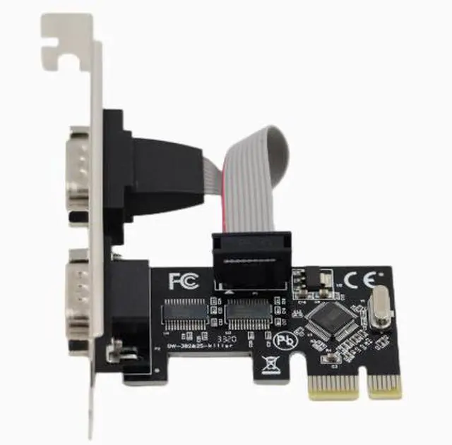 Alt view image 2 of 4 - Desktop PCIE to RS232 serial port card, 2-port PCIE to 232 serial port expansion card, 9-pin COM port adapter card