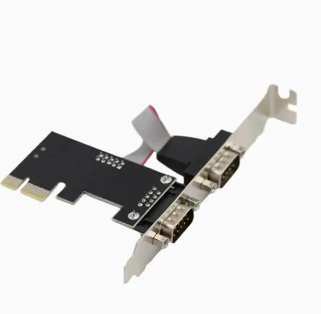 Alt view image 3 of 4 - Desktop PCIE to RS232 serial port card, 2-port PCIE to 232 serial port expansion card, 9-pin COM port adapter card