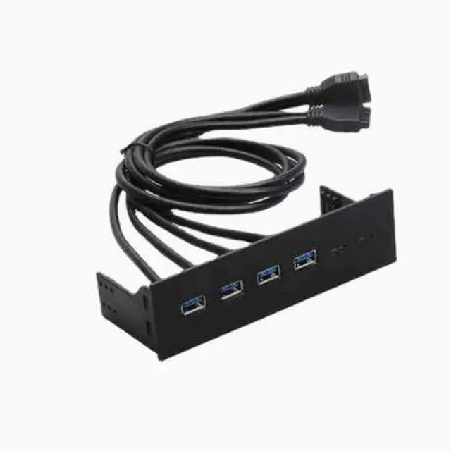 Alt view image 2 of 5 - USB 3.0 front-panel optical drive slot expansion card with 4 ports HUB dual 19-pin to 4-port USB 3.0 adapter