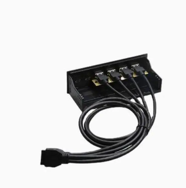 Alt view image 3 of 5 - USB 3.0 front-panel optical drive slot expansion card with 4 ports HUB dual 19-pin to 4-port USB 3.0 adapter