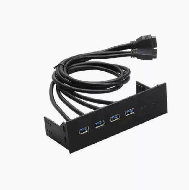 Alt view image 4 of 5 - USB 3.0 front-panel optical drive slot expansion card with 4 ports HUB dual 19-pin to 4-port USB 3.0 adapter