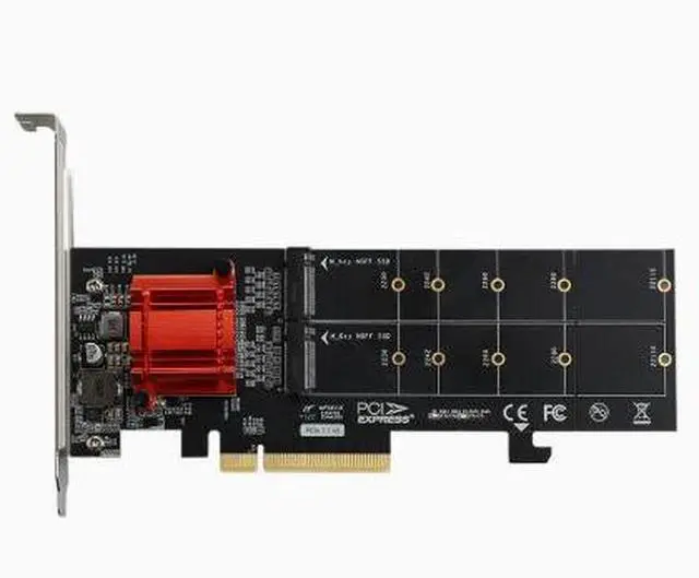 Main image of PCIE3.1 X8 dual M.2 hard drive expansion card ASM18 12 supporting NVME protocol full-speed expansion card