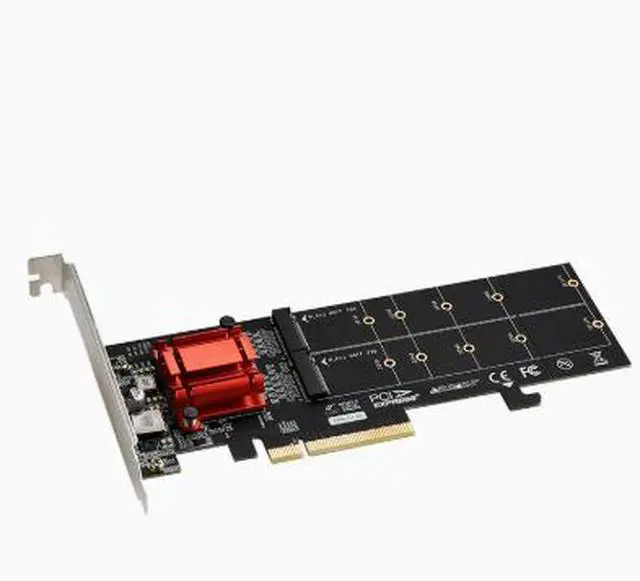Alt view image 3 of 4 - PCIE3.1 X8 dual M.2 hard drive expansion card ASM18 12 supporting NVME protocol full-speed expansion card