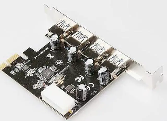 Alt view image 2 of 3 - PCIE-USB3.0-T4B 4-Pin VL805 Chip Adapter PCIe Expansion Card 4 Ports