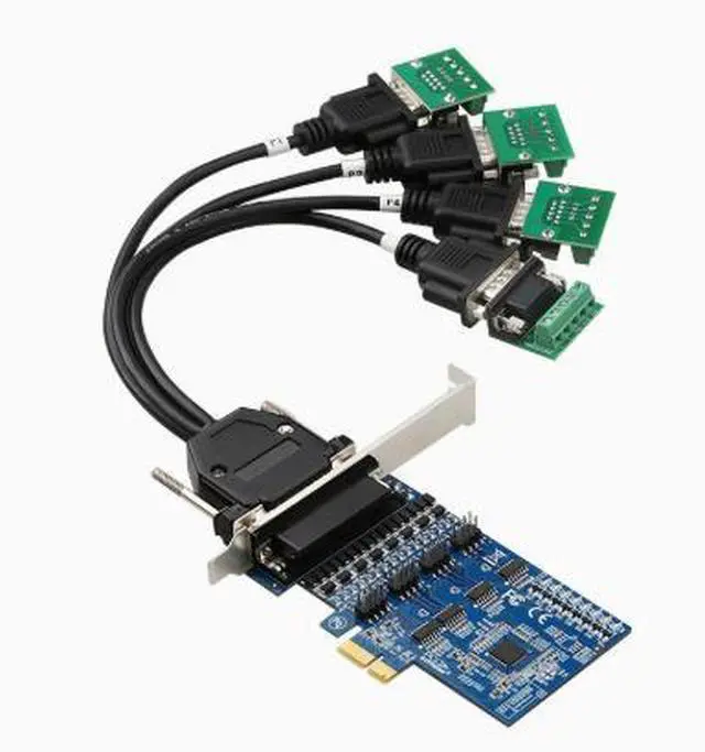 Alt view image 2 of 5 - PCI-E to 4-port RS485/422 expansion card for industrial use with transient voltage suppression protector