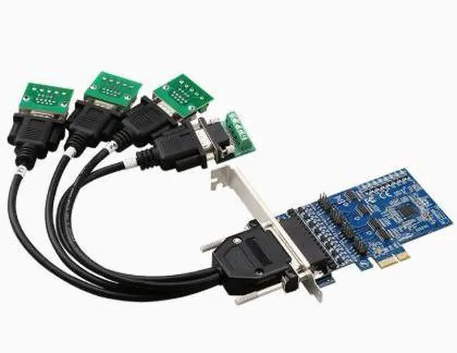 Alt view image 3 of 5 - PCI-E to 4-port RS485/422 expansion card for industrial use with transient voltage suppression protector