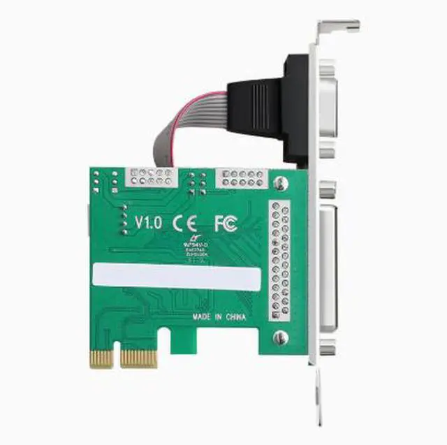 Alt view image 4 of 4 - PCIE1 serial port 9-pin with power supply + 1 expansion card AX99100 chip serial and parallel port expansion card