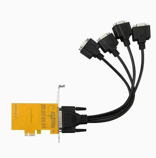 Alt view image 4 of 4 - PCIe 4-port power supply conversion card with RS232 serial port card, SATA power supply 9-pin conversion card