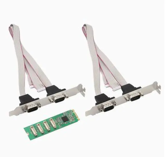 Alt view image 2 of 4 - M.2 to four-port RS232 serial port card COM ports M KEY adapter card DB9-pin expansion card