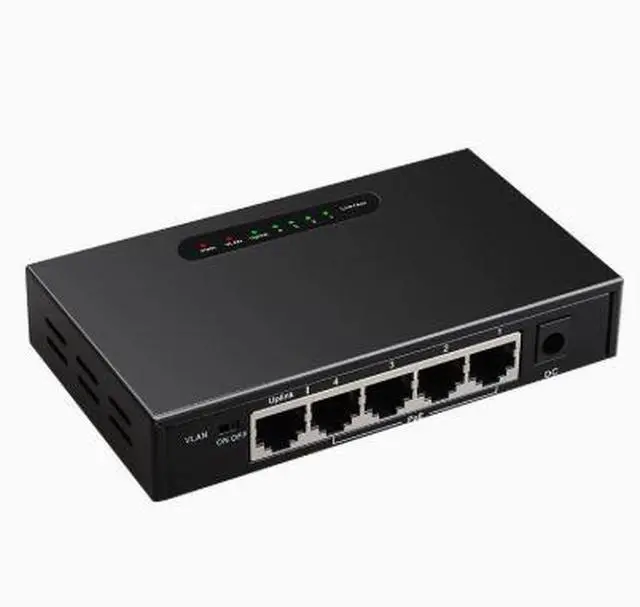 Alt view image 3 of 4 - 5-port POE Gigabit switch with non-managed and VLAN function, providing 52V 1.25A power supply