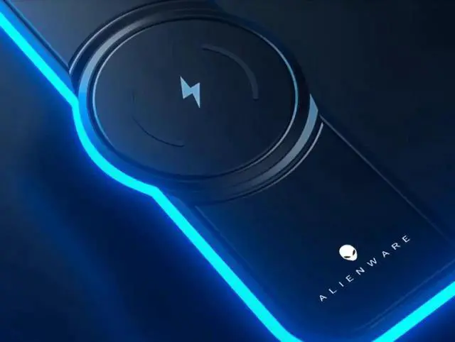 Alt view image 2 of 6 - Alienware 800×300 Illuminated Gaming Mouse Pad Keyboard Desk Pad 15W Wireless Charging