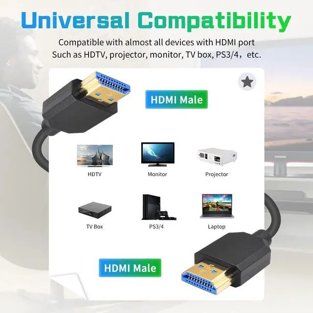 Alt view image 4 of 6 - Duttek 48Gbps 8K HDMI Coiled Cable 1 FT-4 FT, Ultra Thin Short HDMI Cable Male to Male Support 8K@60Hz 4K@240Hz HDR eARC VRR, Compatible with PS5, Xbox Series X/S, RTX4080, ATOMOS Ninja V, Camera