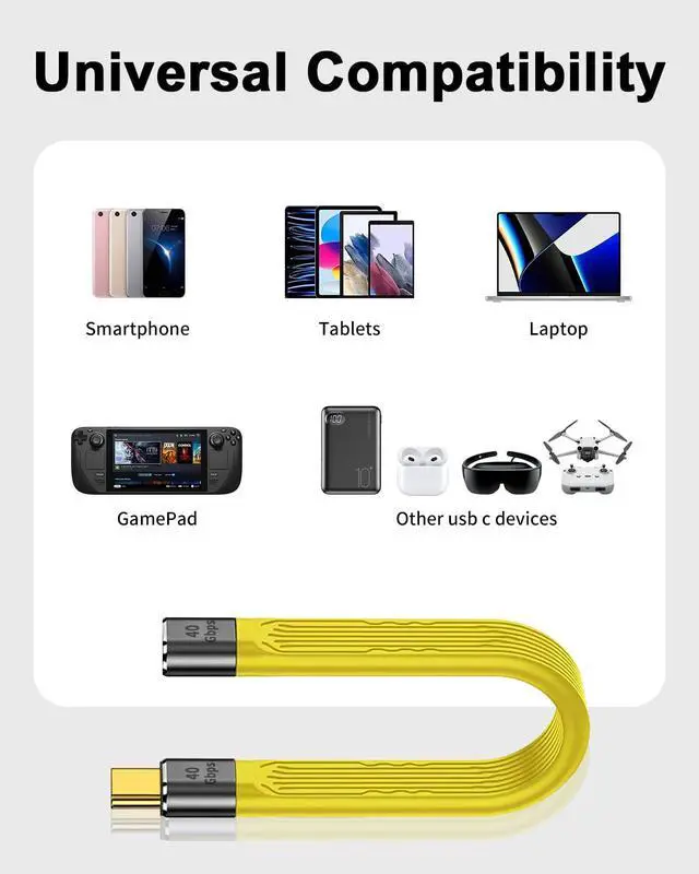 Alt view image 5 of 7 - Duttek Short USB C Extension Cable 40Gbps, USB Type C Male to Female Extender Cord PD 100W, USB C Extender Cable Short Support 8K Video and Data Sync for Thunderbolt, Tablet, Phone, 5Inch