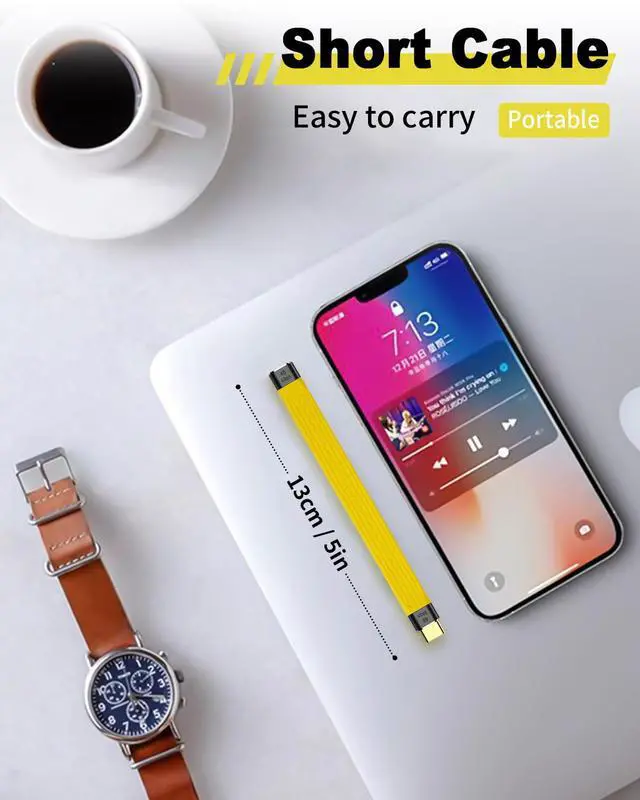 Alt view image 7 of 7 - Duttek Short USB C Extension Cable 40Gbps, USB Type C Male to Female Extender Cord PD 100W, USB C Extender Cable Short Support 8K Video and Data Sync for Thunderbolt, Tablet, Phone, 5Inch