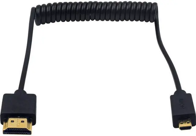Main image of Duttek Micro HDMI to HDMI Coiled Cable 1FT-4FT, 4K@60Hz HDMI to Micro HDMI Adapter Cable Extreme Slim/Thin, 3D for Camera, DSLRs, Camcorders, Portable Screens, Raspberry Pi 5 4, GoPro Hero 7/6