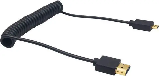 Alt view image 6 of 7 - Duttek Micro HDMI to HDMI Coiled Cable 1FT-4FT, 4K@60Hz HDMI to Micro HDMI Adapter Cable Extreme Slim/Thin, 3D for Camera, DSLRs, Camcorders, Portable Screens, Raspberry Pi 5 4, GoPro Hero 7/6
