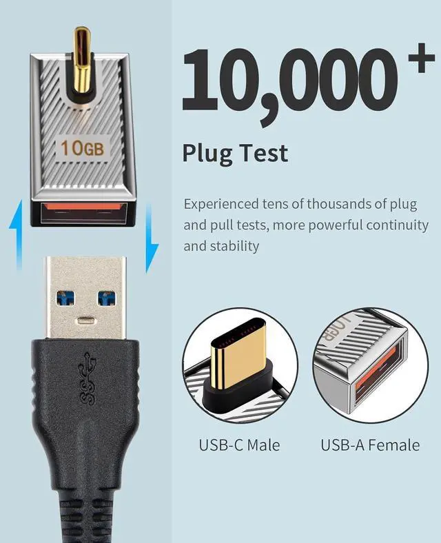 Alt view image 6 of 7 - USB C female to USB a female adapter easily converts a USB Type A port into a USB C port, USB C female to usb female adapter supports fast charging, data transmission, audio output.
USB C to USB 3.0 a