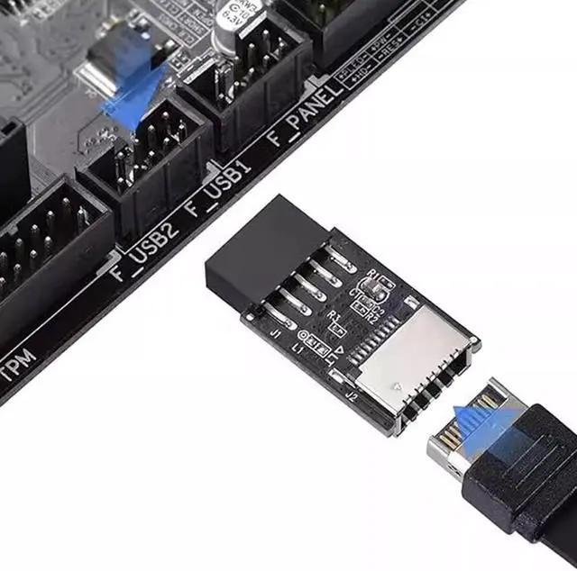 Alt view image 4 of 6 - USB 2.0 to USB 3.2 Gen 1 Header Adapter, Front Panel Connector Motherboard, USB 9Pin Female to Type-E Adapter for Extending USB C Ports on Front Panel of PC 1 Pack
