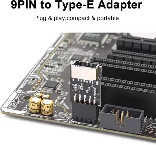 Alt view image 3 of 6 - USB 2.0 to USB 3.2 Gen 1 Header Adapter, Front Panel Connector Motherboard, USB 9Pin Female to Type-E Adapter for Extending USB C Ports on Front Panel of PC 1 Pack