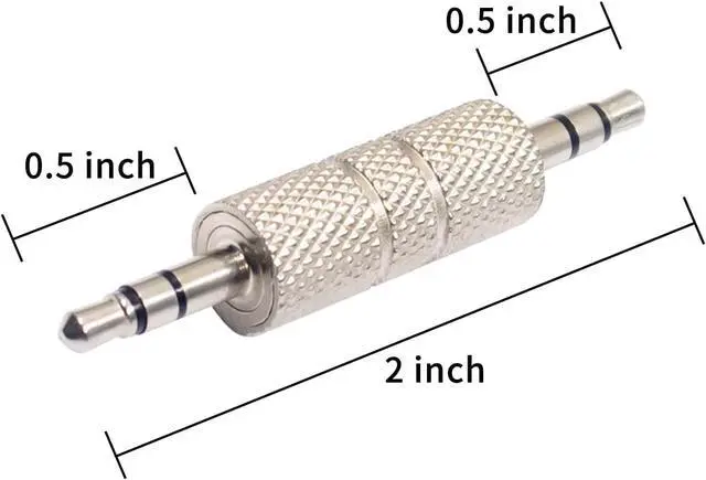 Alt view image 4 of 6 - 3.5mm Male to Male Audio Adapter, Metal Silver 3 Pole 3.5mm Stereo Jack Adapter Audio Headphone Jack Coupler Connectors - 2 Pack