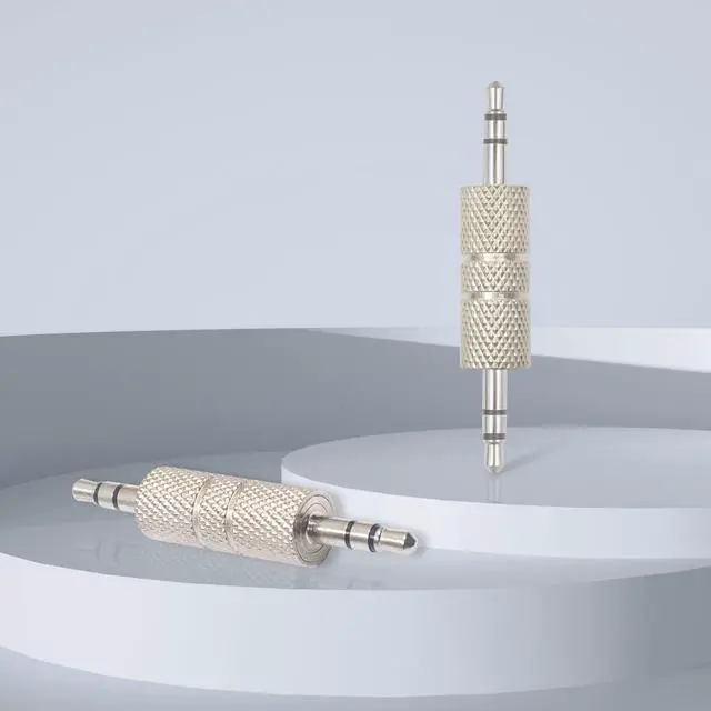 Alt view image 5 of 6 - 3.5mm Male to Male Audio Adapter, Metal Silver 3 Pole 3.5mm Stereo Jack Adapter Audio Headphone Jack Coupler Connectors - 2 Pack