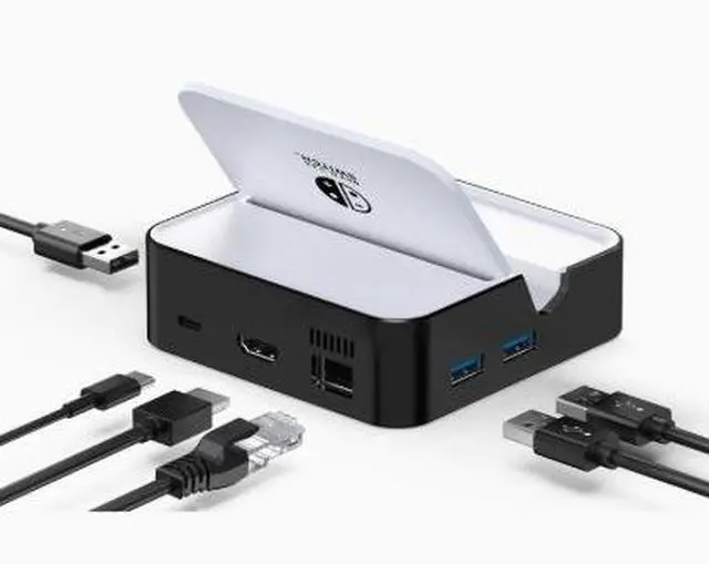 Main image of Switch Portable Docking Station with 6-in-1 Expansion Hub, Includes Ethernet Port and Phone Stand