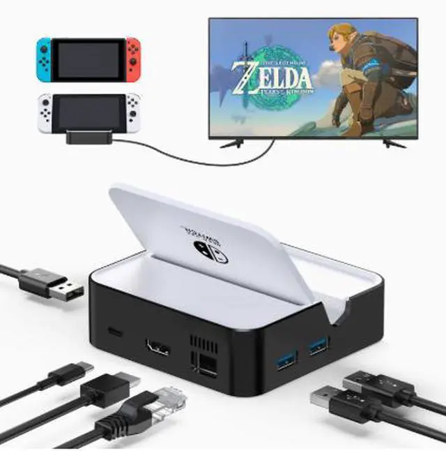 Alt view image 2 of 4 - Switch Portable Docking Station with 6-in-1 Expansion Hub, Includes Ethernet Port and Phone Stand