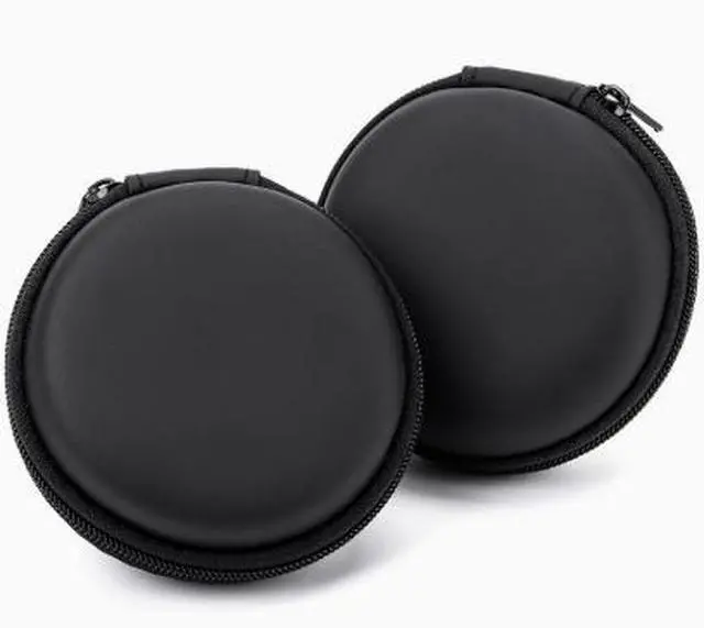 Alt view image 4 of 5 - Eva bag for storing round Bluetooth headphones, data cable, headphones. Storage bag in a round shape with a zipper.