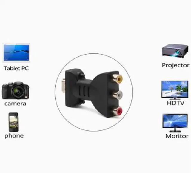 Alt view image 2 of 3 - Direct-sale HDMI to 3RCA (red, yellow, white) flower-shaped adapter HDMI to AV converter 3RCA adapter connector
